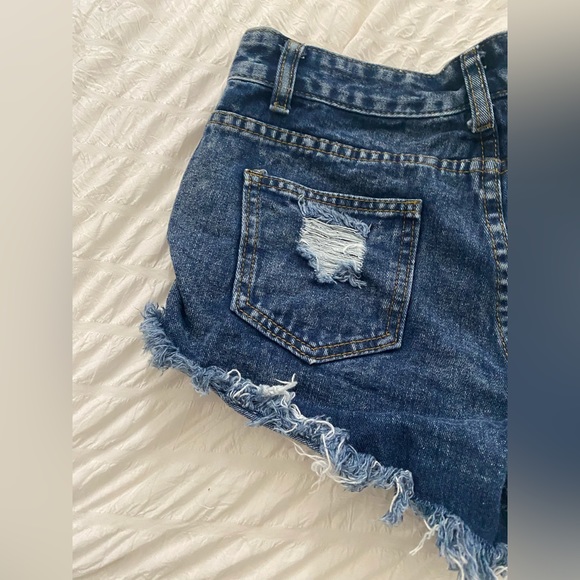 Dark blue denim shorts - Picture 5 of 7